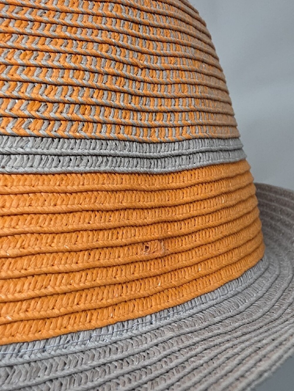 Stacy Adams Orange and Cream Women's Straw Fedora Hat - Picture 6 of 9